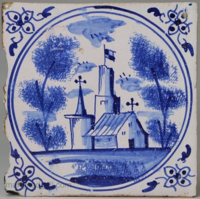 Early London delft tile, circa 1700