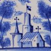 Early London delft tile, circa 1700