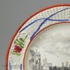 Pearlware child's plate printed with 'A VIEW of the IRON BRIDGE at BOSTON', circa 1820