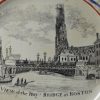 Pearlware child's plate printed with 'A VIEW of the IRON BRIDGE at BOSTON', circa 1820