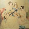 Watercolour of four sisters, circa 1840