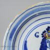 London Delft commemorative plate George I, circa 1720