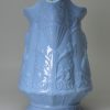 Blue pottery moulded commemorative jug with the MPs Peel and Cobden, circa 1850