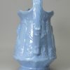 Blue pottery moulded commemorative jug with the MPs Peel and Cobden, circa 1850