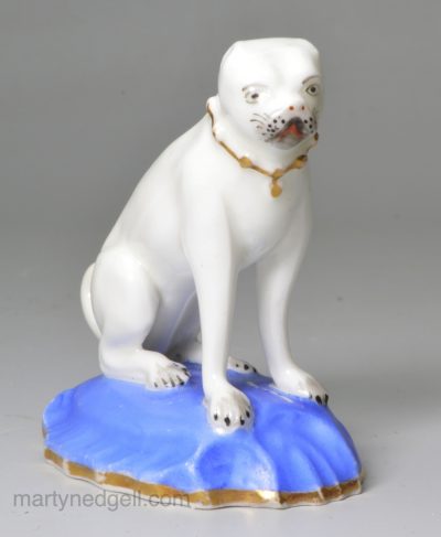 Staffordshire porcelain pug, circa 1820