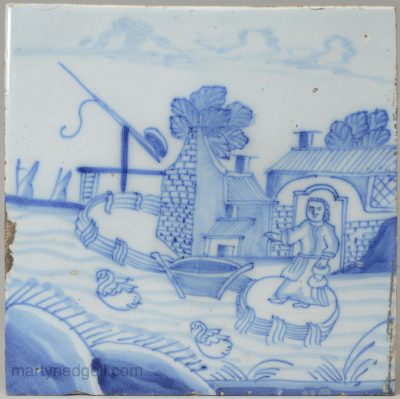 Liverpool delft tile, circa 1750