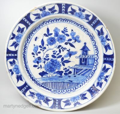 Bristol delft charger, circa 1740