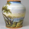 Italian tin glazed vase, circa 1850, probably Castelli