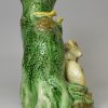 Pearlware pottery spill vase with a goat and birds, circa 1790