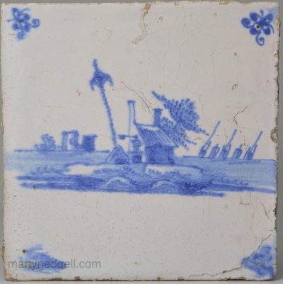 Dutch Delft tile, circa 1750