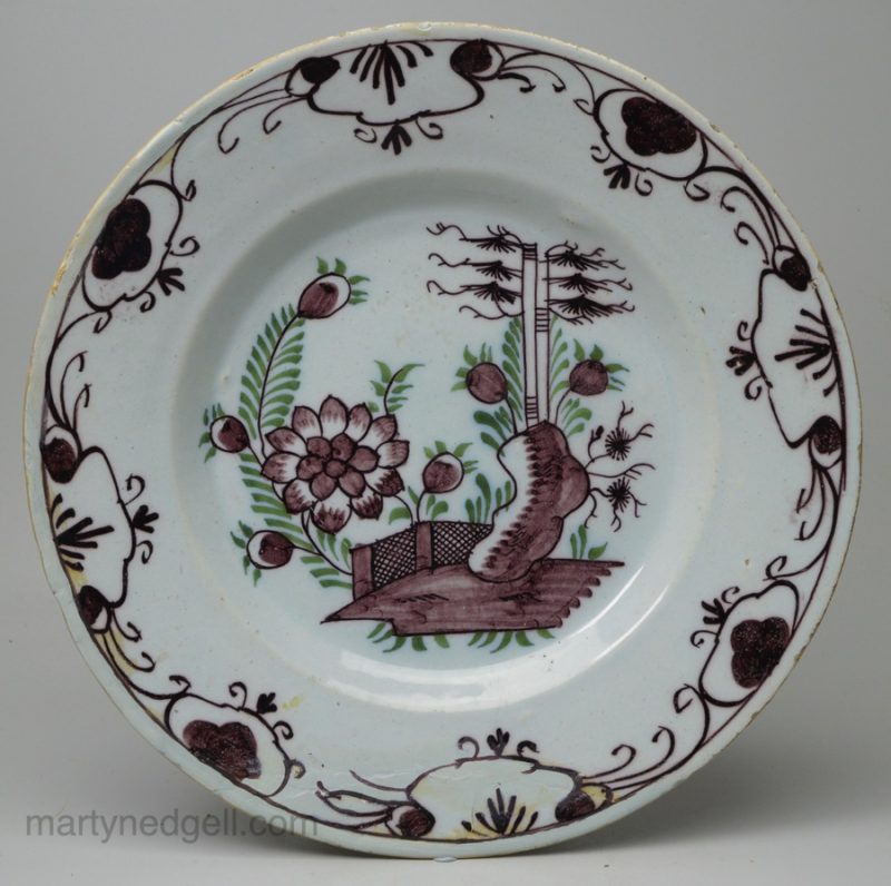 Dutch Delft plate, circa 1740