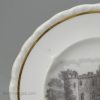 Small English plate with a bat print of Nunnery Castle, circa 1830