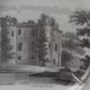 Small English plate with a bat print of Nunnery Castle, circa 1830