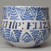 London delft cup probably celebrating the marriage of William and Elizabeth Chip's marriage in 1676