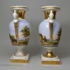 A pair of French porcelain hand painted vases, circa 1870