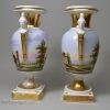 A pair of French porcelain hand painted vases, circa 1870