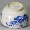 Pearlware pottery slop bowl painted in blue under the glaze, circa 1800