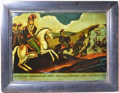 Reverse print of General Field Marshall Kutusoff, Prince Smolensco, Commander in Chief of the Russian Army, circa 1812