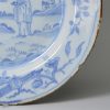 Liverpool Delft plate, circa 1760 painted in blue with a scene from the bible 'Ascension'