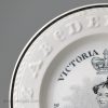 Pearlware pottery alphabet commemorative plate for the Proclamation of Victoria to the throne, 20th June 1837