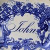 Pearlware pottery child's plate 'John', circa 1830