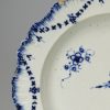 Pearlware pottery plate with shell edge and blue floral decoration under the glaze, circa 1790