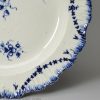 Pearlware pottery plate with shell edge and blue floral decoration under the glaze, circa 1790