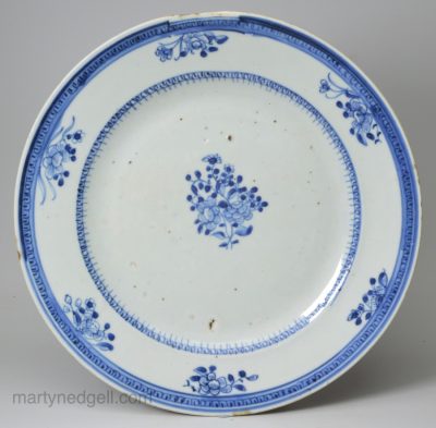 Chinese porcelain plate, export market, circa 1790