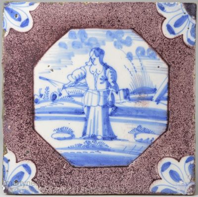 Dutch Delft tile, circa 1750