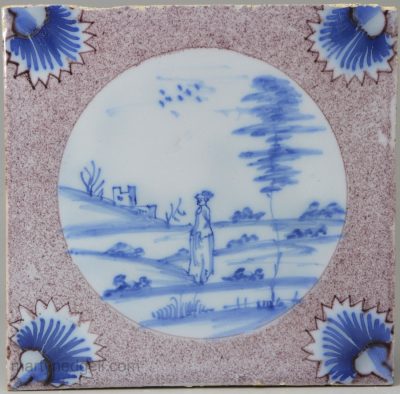 Bristol delft tile, circa 1740