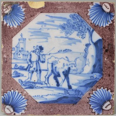 London delft tile, circa 1720