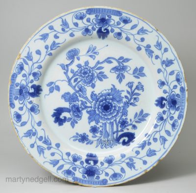 Liverpool delft plate, circa 1750