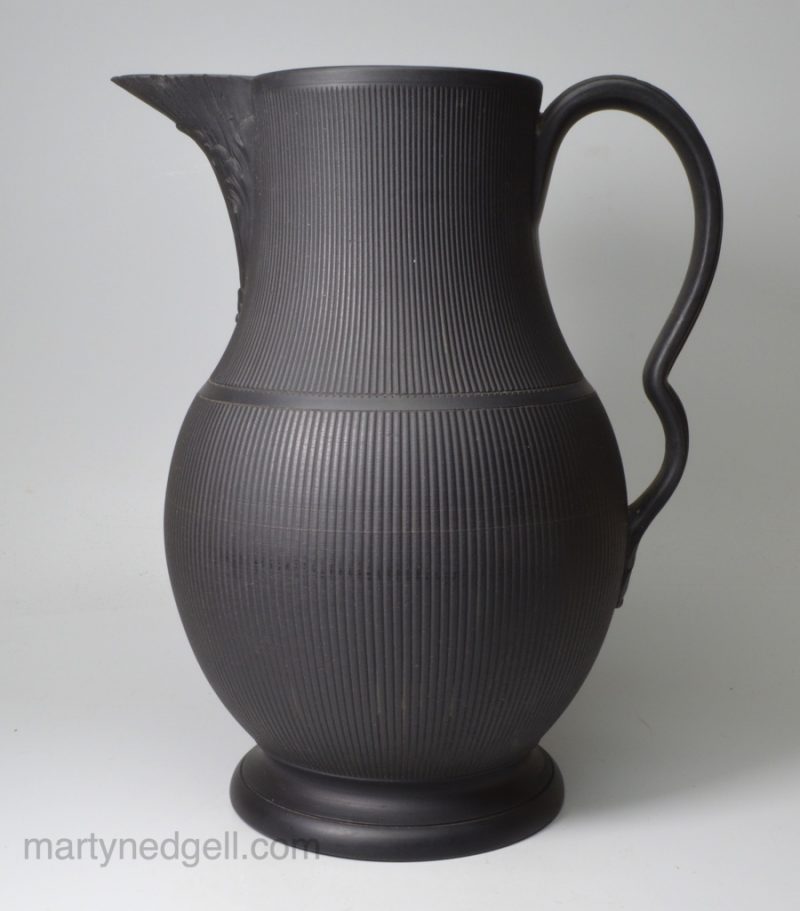 Large black basalt serving jug, circa 1790