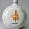 Prattware pottery commemorative flask moulded with the figure of Lord Rodney, circa 1795