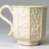 Staffordshire white salt glaze stoneware cup, circa 1760