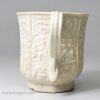 Staffordshire white salt glaze stoneware cup, circa 1760