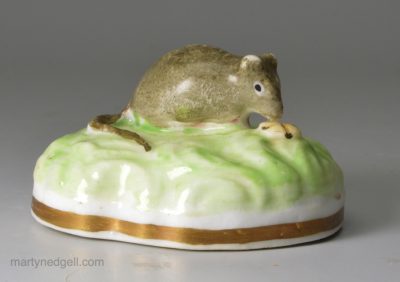 Alcock porcelain model of a mouse, circa 1830