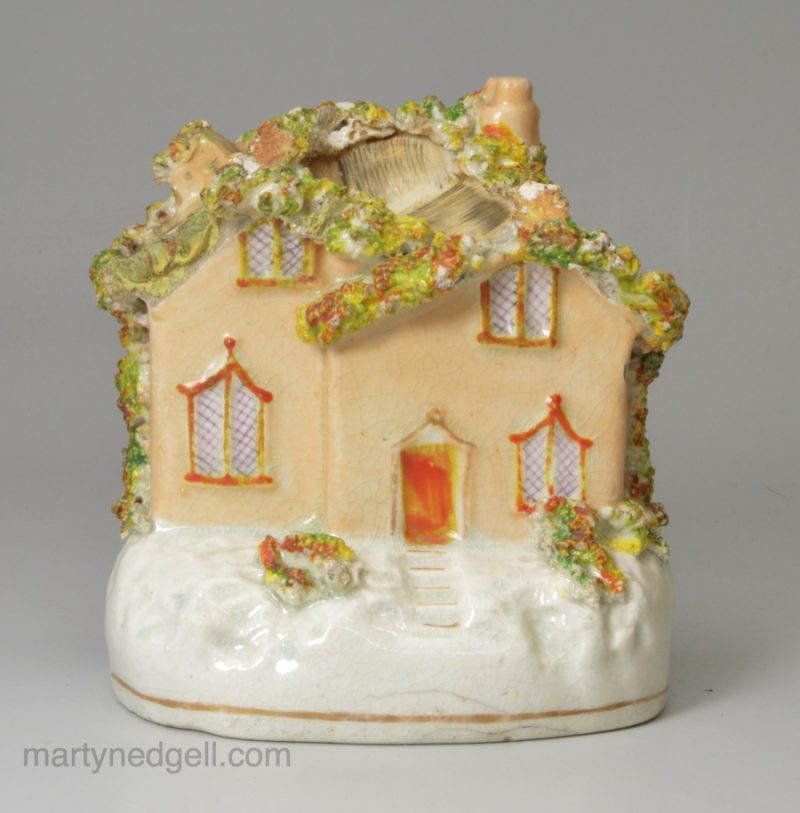 Staffordshire pottery cottage, circa 1860