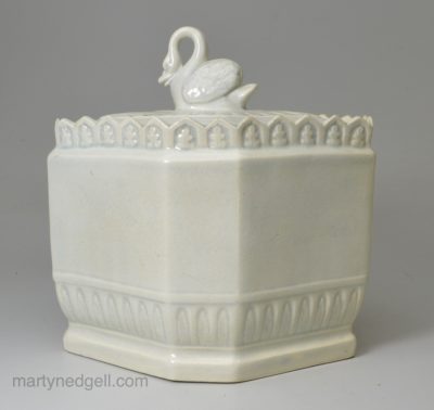 Pearlware pottery sugar box, circa 1810