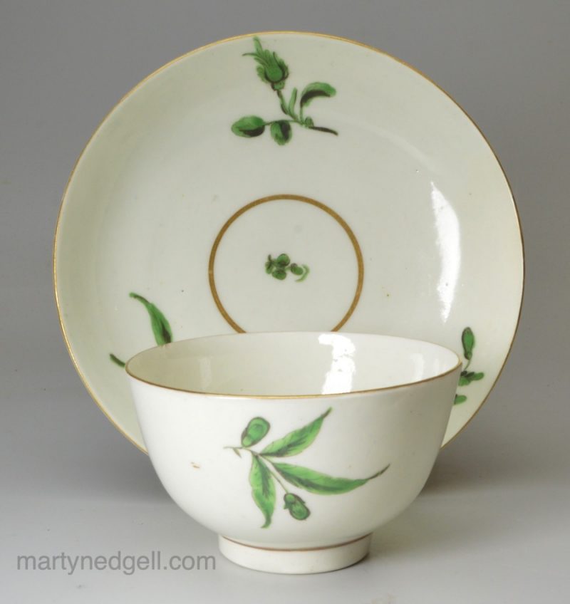 Worcester porcelain tea bowl and saucer decorated at the James Giles Workshop, circa 1760