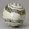 Pearlware pottery darning egg 'A Gift from the Pottery', 'A Reward for Innocence and Truth', circa 1830, possibly Whitehaven Pottery