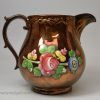 Copper lustre jug, circa 1840