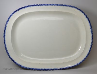 Pearlware pottery shell edge platter, circa 1800 one of three identical