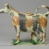 Prattware pottery cow creamer, circa 1780