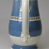 Pearlware pottery jug decorated with blue slip and brown inlay, circa 1800