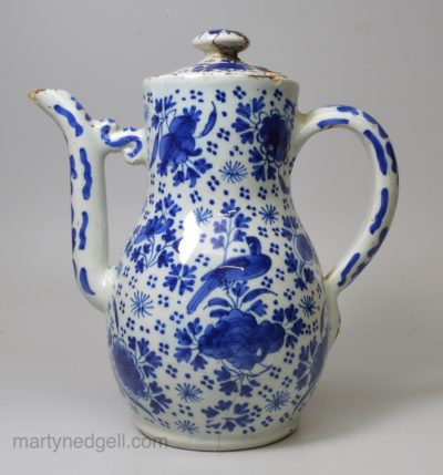 Dutch Delft coffee pot, circa 1720