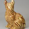 Staffordshire agateware cat with a mouse in it's mouth, circa 1770