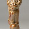 Saltglaze stoneware monkey pipe, circa 1850, probably Brampton Pottery