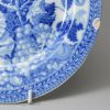 Pearlware pottery plate decorated with a blue transfer print under the glaze, circa 1820, Rogers Pottery Staffordshire