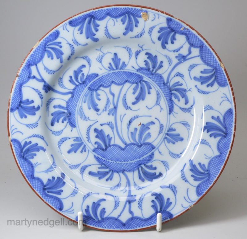 Liverpool delft plate, circa 1760